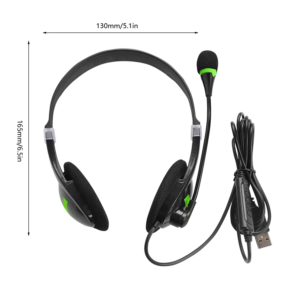 Ultra light Commercial grade Broadband USB Headset DSP ASP Gaming Headphones Bass Stereo PC Wired Headset With Mic Gifts