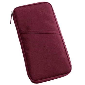 

Portable Unisex Travel Passport Holder Card Holder Organiser Zipper Wallet Full Closure Zip Document Bag Travel Passport Wallet
