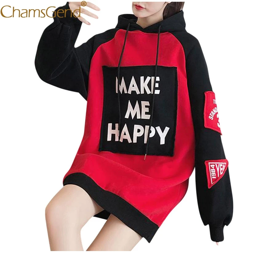 MAKE ME HAPPY/Толстовка в стиле пэчворк для женщин и девочек; сезон осень-зима; пуловер с длинными рукавами; длинные толстовки; платье; пальто; 910