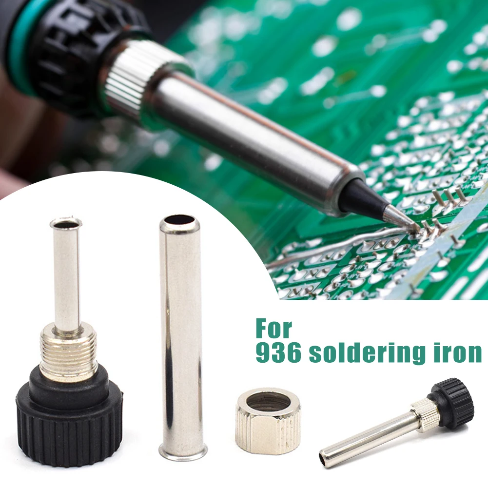 hot air soldering 3Pcs Stainless Steel Sleeve Handle Kit Welding Tin Gun Torch Accessories Nut Sleeve Head Tool For 936 Soldering Station best soldering station