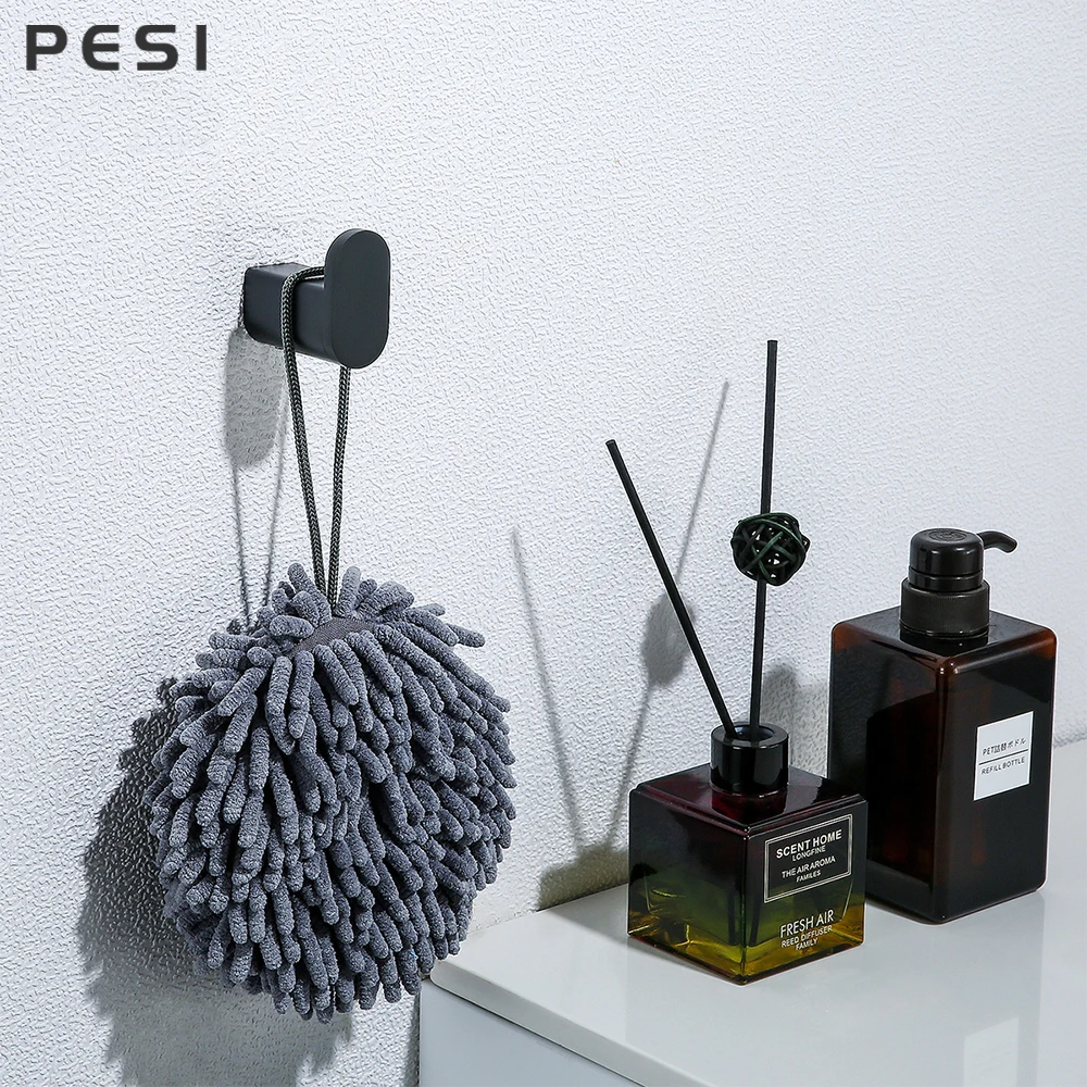 Bathroom Hardware Set Black Robe Hook Towel Rail Bar Rack Bar Shelf Tissue Paper Holder Toothbrush Holder Bathroom Accessories
