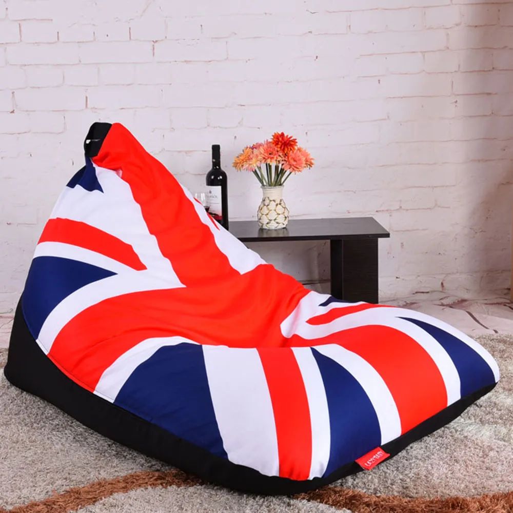 

LEVMOON Beanbag Sofa Chair Seat Zac Comfort Bean Bag Bed Cover Without Filling Cotton Indoor Beanbags Lounge Chair Printing A