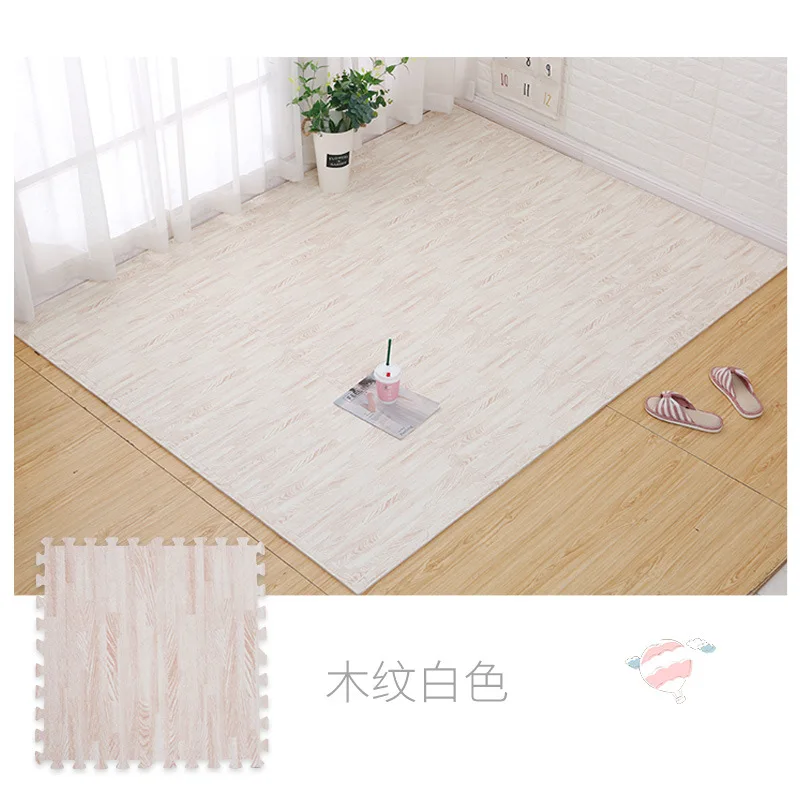 Wood Grain Interlocking Foam Play & Exercise Mat, 30x30cm