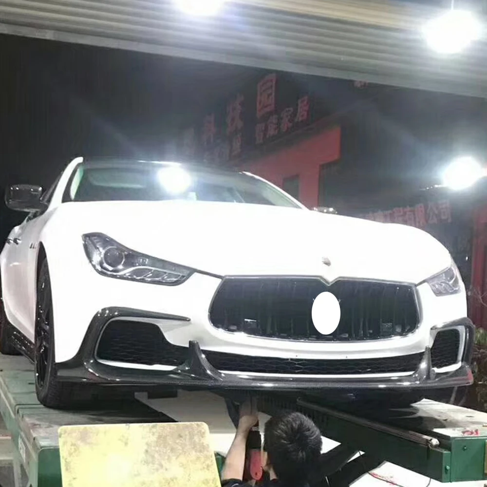 Для Ghibli ASPEC style углеродное волокно передняя губа для Maserati Sedan 13 17 авто передний