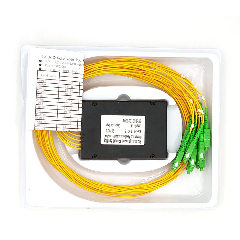 PLC ОПТИЧЕСКИЙ СПЛИТТЕР SC APC 1x16 волоконно оптический сплиттер одиночный режим ABS