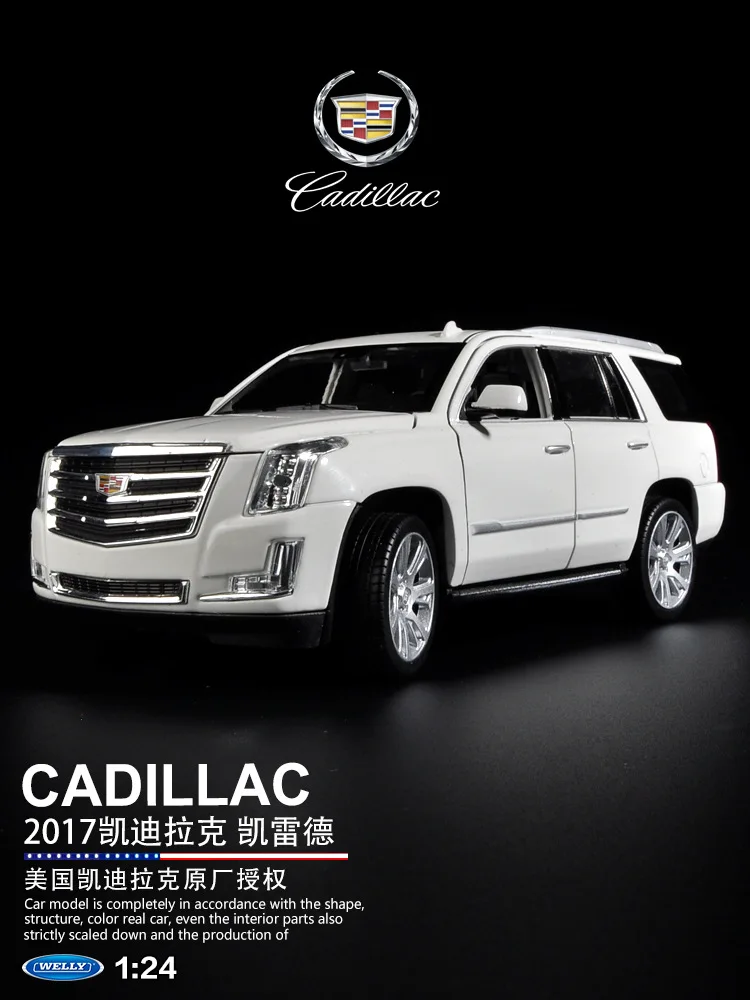 

welly 1:24 2017 Cadillac Escalade car alloy car model simulation car decoration collection gift toy Die casting model boy toy