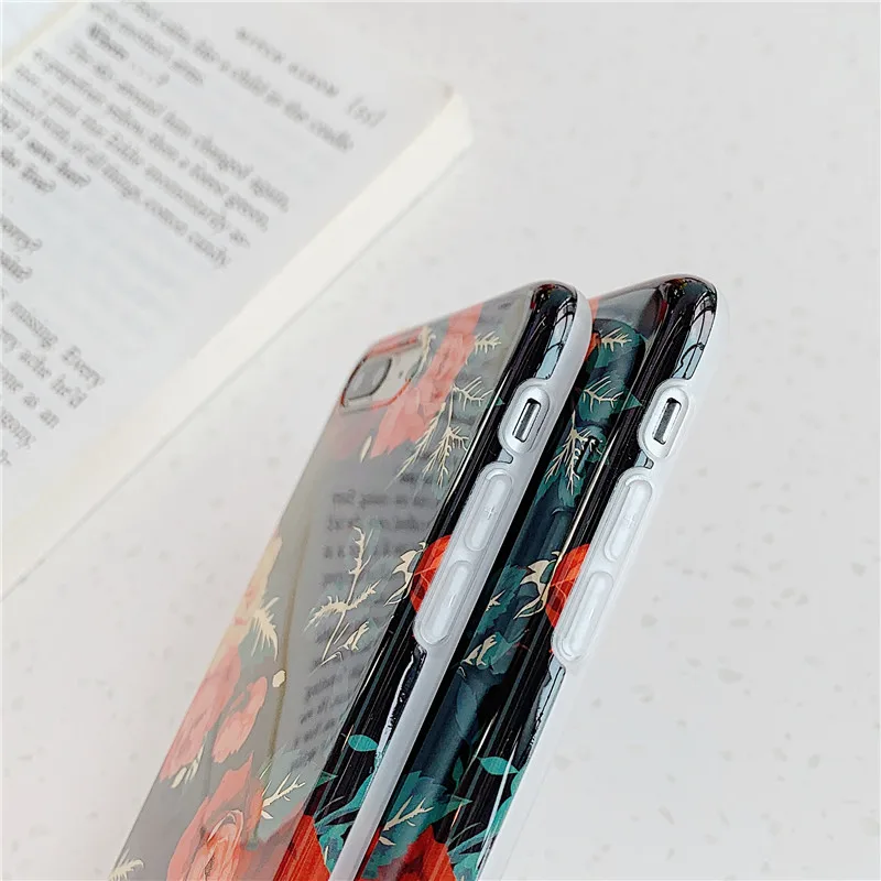 Чехол FLYKYLIN Flower Rose для iphone XS Max XR X 7 8 6 S Plus задняя крышка мягкий IMD силиконовый чехол