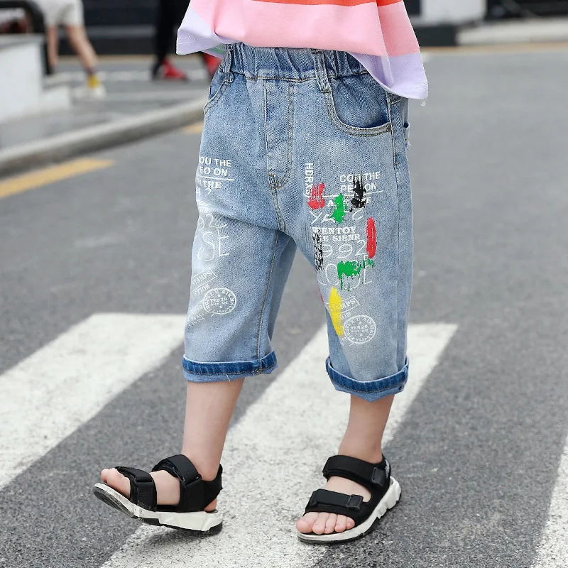 Брюки для мальчиков; повседневные брюки; сезон лето года; детская одежда в Корейском стиле; детские джинсы; шорты для мальчиков; Брюки-Капри