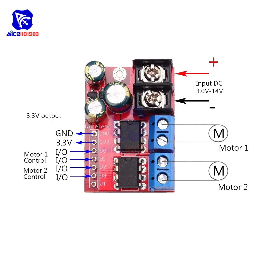 5A Dual Motor Drive Module Reverse PWM Speed Regulation Double-H-Bridge