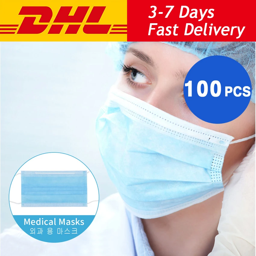 

Dropship 100pcs mask Anti-Dust Disposable Masks Anti Blood Saliva-proof Facial Protective Cover Masks DHL Shippping