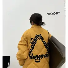 

Winter American Thick Cotton Oversize Loose Embroidered Cotton Jacket Women Women Coats and Jackets Winter Light Jacket