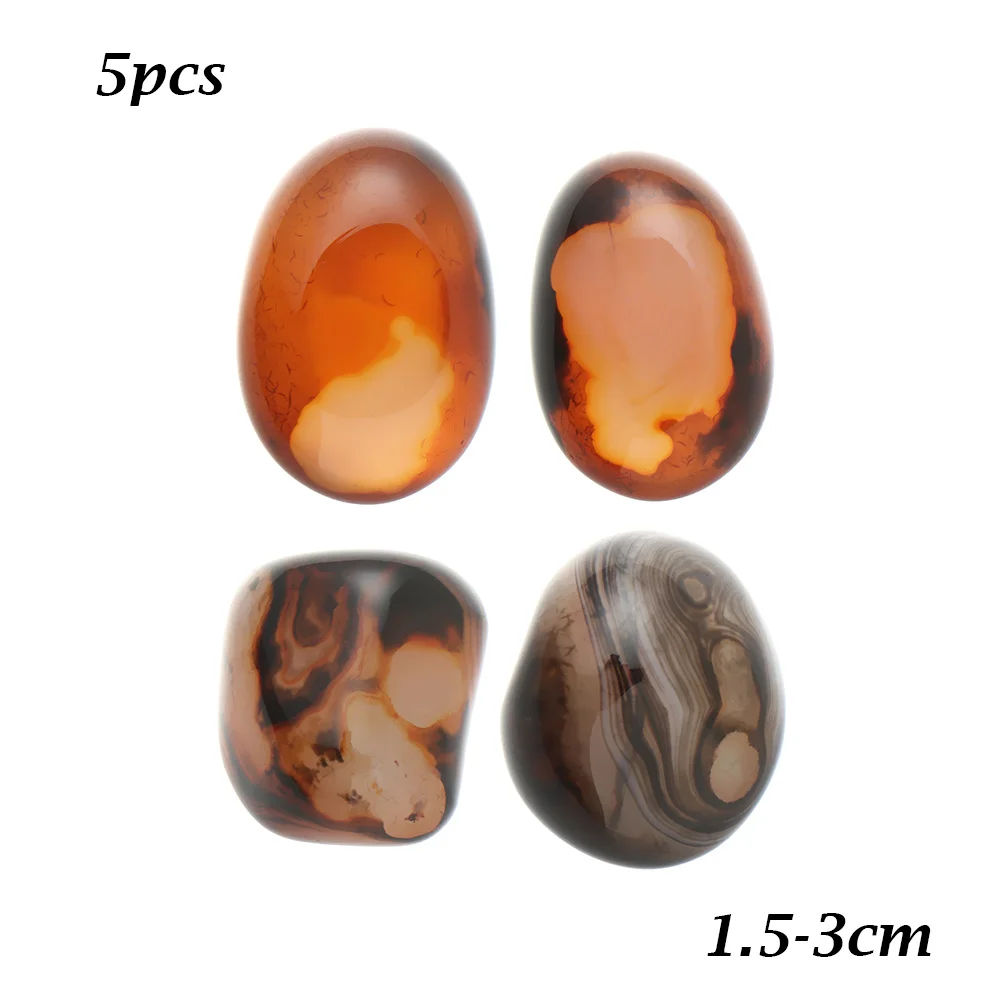 5 PCS 1.5-3cm 1/5 шт. Мадагаскар полосчатый Агат ИСЦЕЛЕНИЕ КАМНИ удачи с украшением в виде кристаллов из сердолика кулон Коллекционная руды образец тела вересковый подарок - Цвет: 5 PCS 1.5-3cm