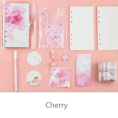 Cherry Kawaii Ocean Planner Notebook Cherry A6 Spiral Notebook Planner Organizer Binder Diary Bullet Girl Heart Cute Handbook Notebook - Цвет: Cherry