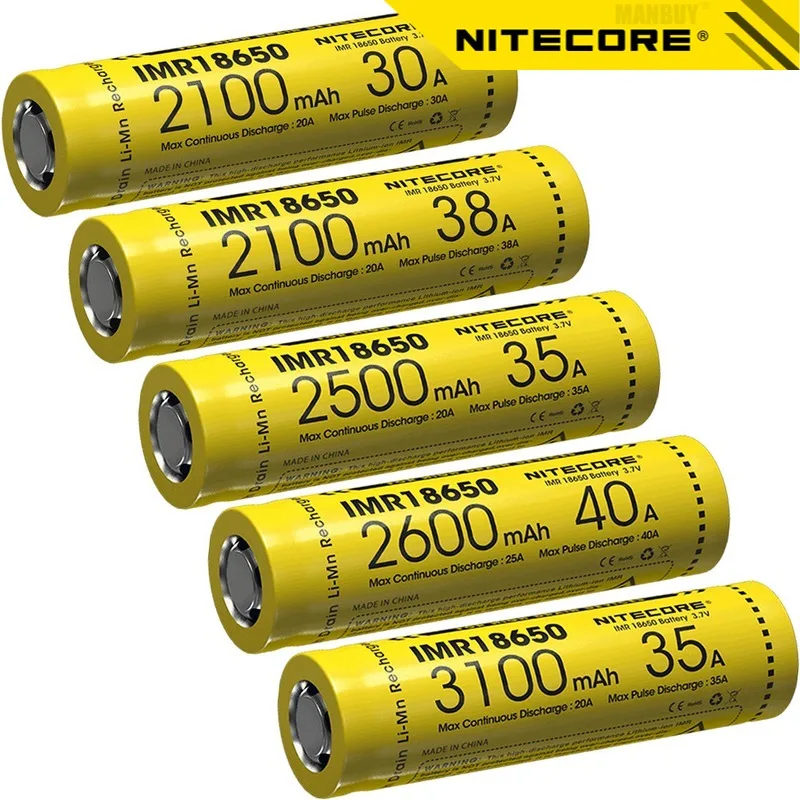 100% Оригинальный Nitecore IMR18650 2100 мА/ч 30 А 3 7 в Li-Ion защищенный перезаряжаемый