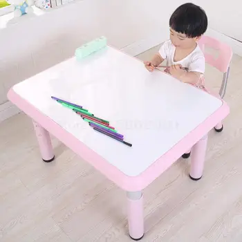 

Children's tables and chairs kindergarten plastic table and chairs games to eat painting graffiti can lift baby study table