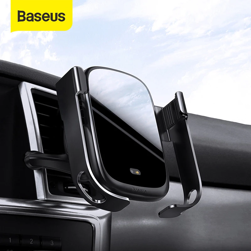 - Baseus 15W Qi Wireless Charger Mount In Car Air Vent Wireless Charging Phone Holder Infrared Sensor Wireless Car Charger