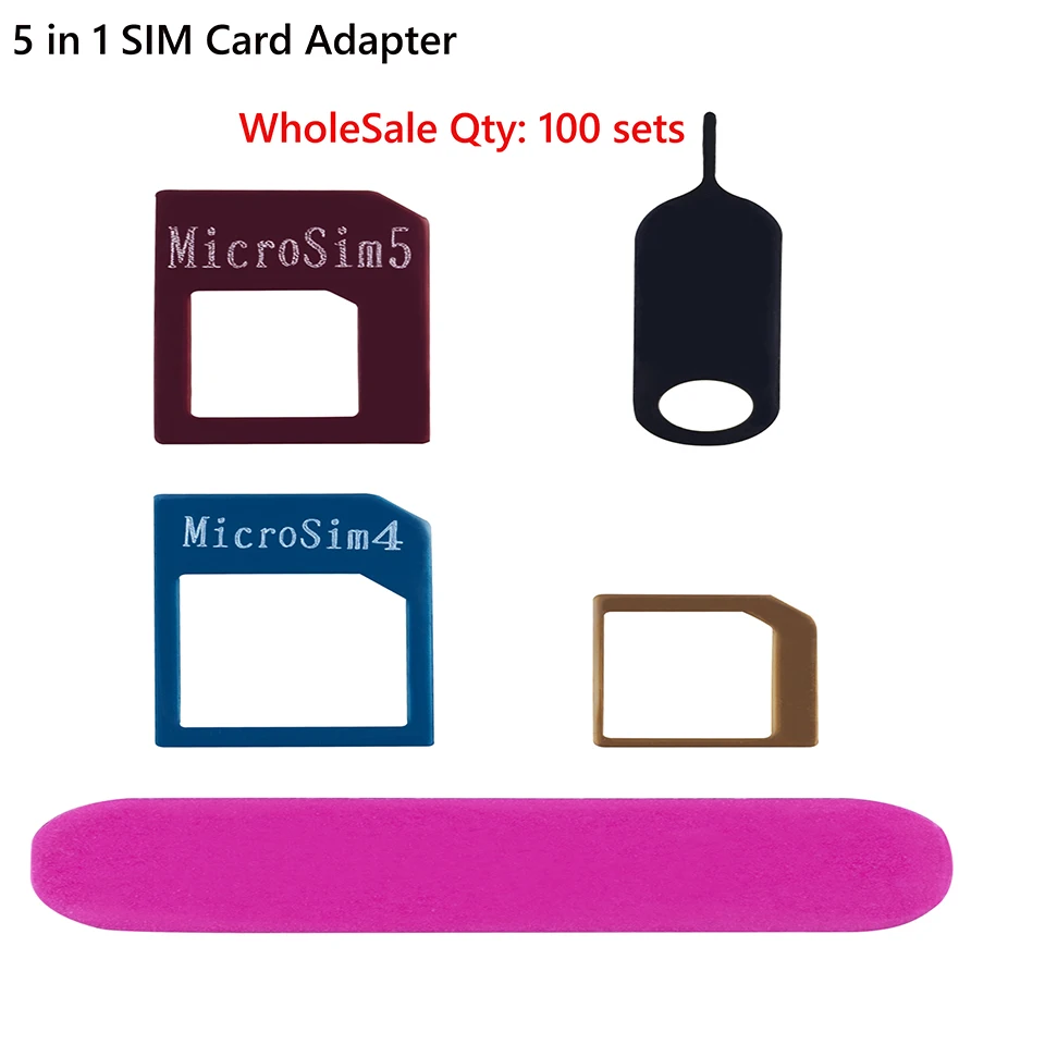100 компл./Лот Оптовая Продажа стандартный адаптер Micro NANO SIM с разъемом для карты