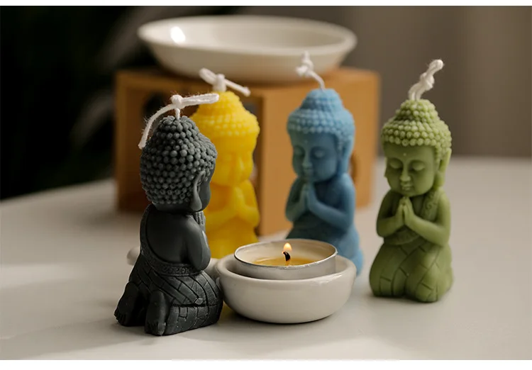 Moule en silicone pour bougie bouddha 3D,décoration d'église bricolage,fournitures exécutives