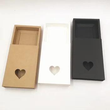 

50PCS/Lot White/Black/Kraft Gift box Retail Black Kraft Paper Drawer Box, blank Gift Cardboard boxes Carton box