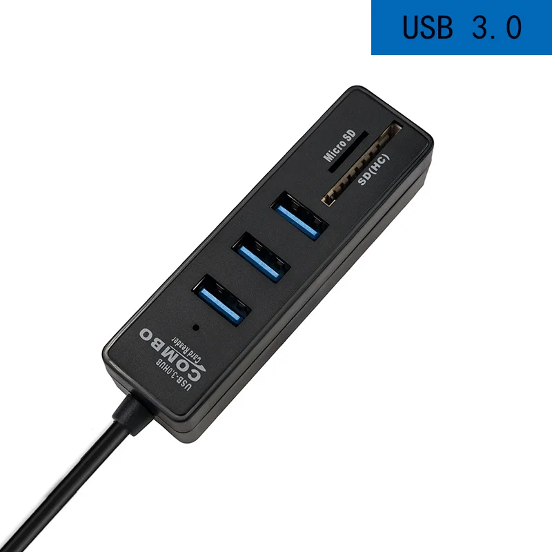 Usb-хаб 3,0 Мульти USB 3,0 концентратор USB Высокоскоростной разветвитель 3 6 портов 2,0 Hab устройство для чтения карт SD TF все в одном для ПК Компьютерные аксессуары
