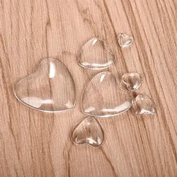 

Heart Clear Glass Dome Cabochon Flat Back 8 10 12 16 18 25 30mm For Photo Pendants Craft Jewelry Making Findings Accessories