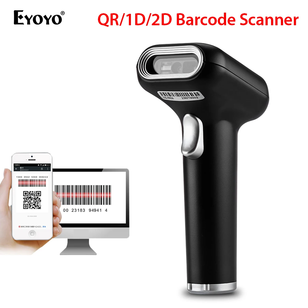 

Eyoyo 2D QR Barcode Scanner HS26 Pharmacy GS1 Datamatrix Russian Cigarette Alcohol PDF417 Code39 QR USB cable Scanner