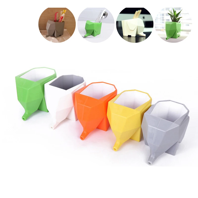 

Creative Multifunction Miniature Model Thickening PVC Elephant Pen Holder Toothbrush Holder Cutlery Box Flowerpots Home Decor