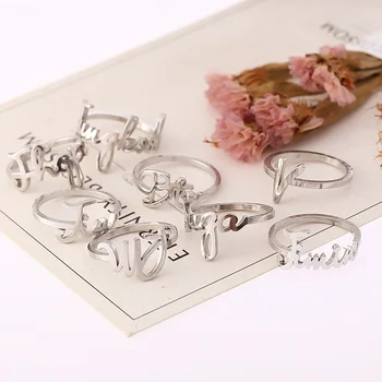 

K-pop rings Bangtan Boys Jungkook SUGA JIMIN JIN Stainless Steel Name Finger Rings Bangtan Boys V kpop stationery set supplies