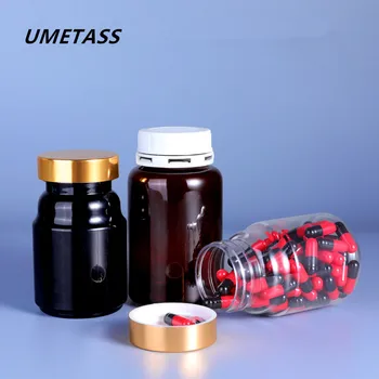 

UMETASS 150ML empty plastic bottle for pill capsule wholesale PET bottles Vitamin tablets container 100PCS/lot