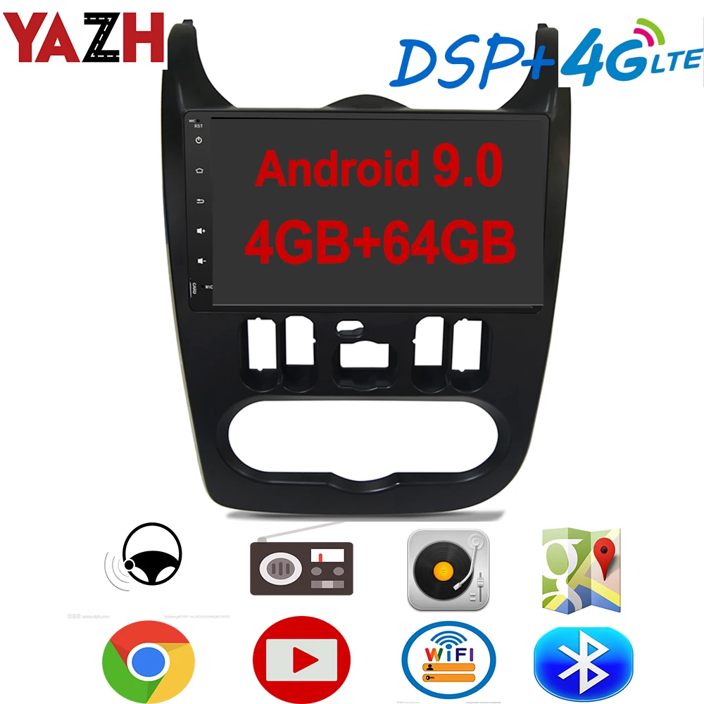 Автомобильный мультимедийный блок YAZH 4 Гб 64 ГБ для Dacia Renault Logan Sandero Duster 2009 2013 с 9 0