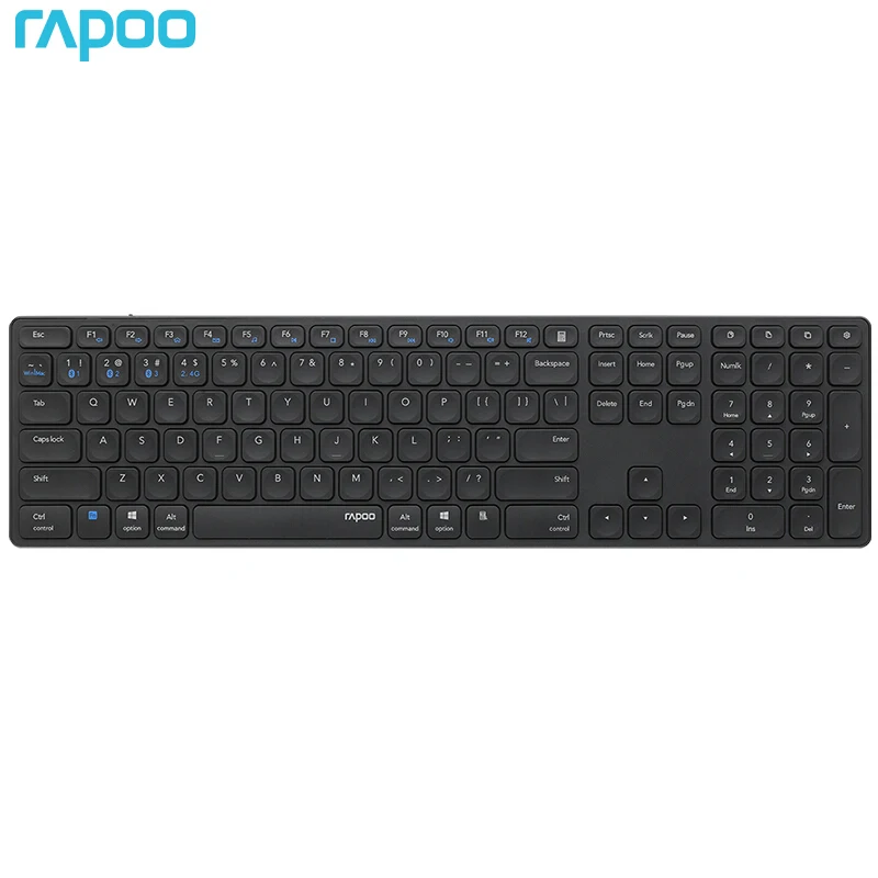 

Original RAPOO E9550G USB Wireless 2.4G,Bluetooth 5.0 3.0,Mini Ultra-thin Office Keyboard 110 Keys For MAC OS windows