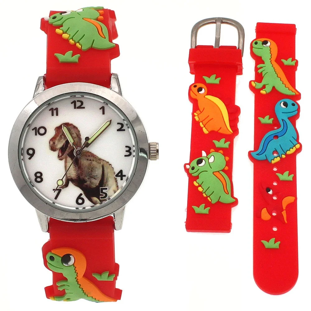 Casual Kids Watches Children Watch Dinosaur Dial Kids 3D Child Boy Girls Silicone Quartz Wristwatch Kid Watch Gifts 3