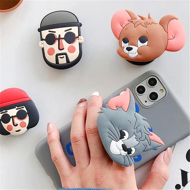 mobile stand Expanding Grip Fold Finger Grip Ring Mobile Phone Stand Holder For Iphone Samsung Xiaomi Cute Cartoon Holder Stand Bracket cell phone holder for desk