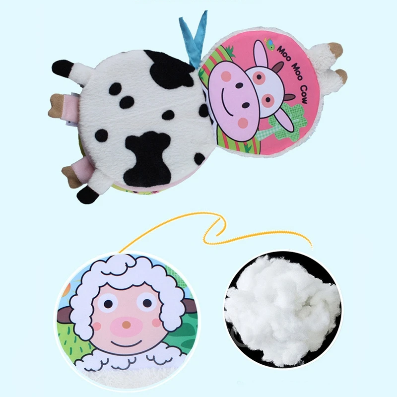 Jollybaby животные познавательные ноги тканевая книга игрушка активность детская книга ребенок Раннее Образование Игрушка овечка тканевая книга