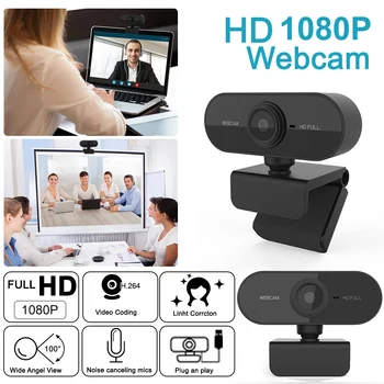 

New HD1080P Webcam Mini Computer PC WebCamera with Microphone Rotatable Cameras for Live Broadcast Video Calling Conference Work