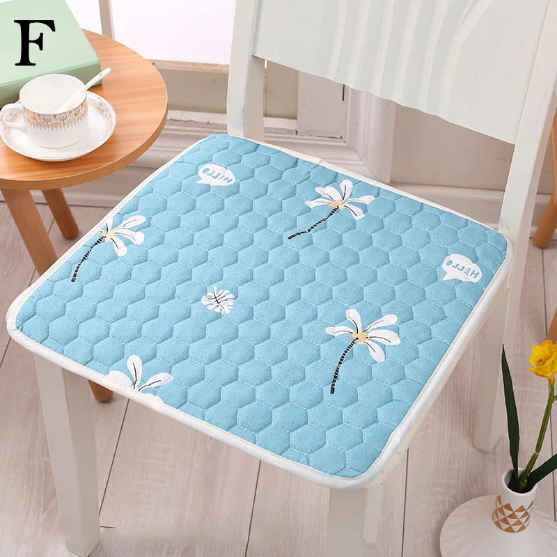 Modern Simple Style Polyester Chair Cushions Home Office Student Square Flower Printed Seat Pads Computer Chair Protective Mats 