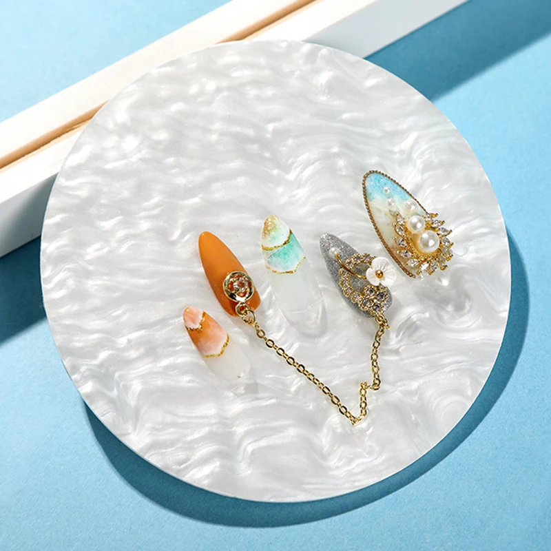 1pcs Resin storage painted shell palette tray necklace ring earring jewelry display board creative decoration storage box