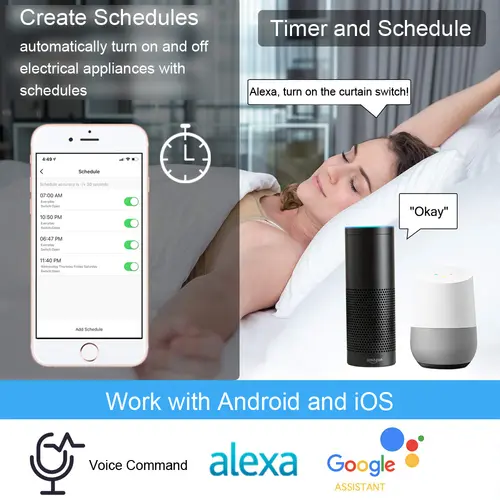Tuya Smart Life WiFi Curtains Blinds Switch Roller Shutter Electric Motor Google Home Alexa Voice Control Connected House Engine - Image 2