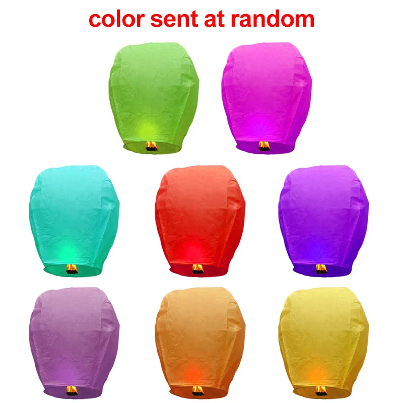 

10pcs Colourful sky Paper Lantern Chinese Kongming sky flying lanterns Kongming Lanterns Wishing for Birthday Wedding Christmas