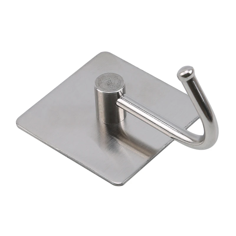 Sticker Adhesive Stainless Steel Hooks Wall Door Clothes Coat Hat Hanger Kitchen Bathroom Rustproof Towel Hooks