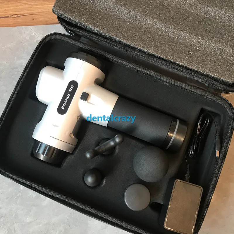 AU Plug-silver Высокочастотная мышечная пушка массажер пистолет после спорта мышечная боль Массажная машина 4 головки ЖК сенсорный экран режим - Цвет: AU Plug-silver