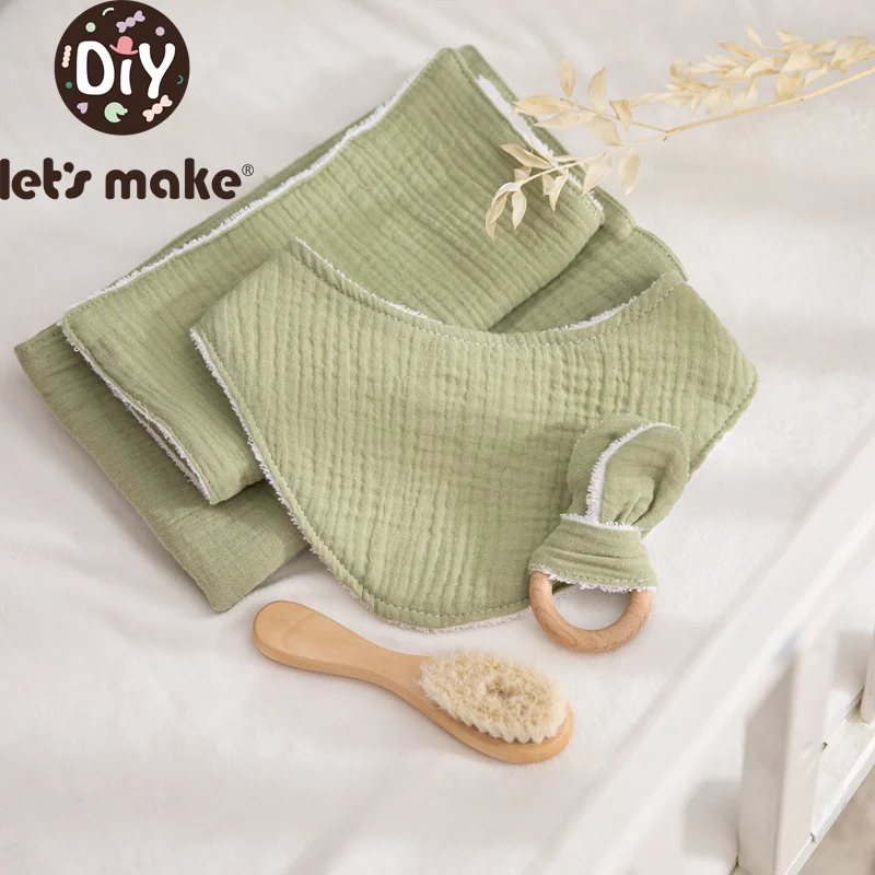 

Let's Make Baby Bath Toys Set Ins Division Bath Towel Hiccup Towel Bib Rabbit Ear Brush Newborn Gift Photo Background Gift Box