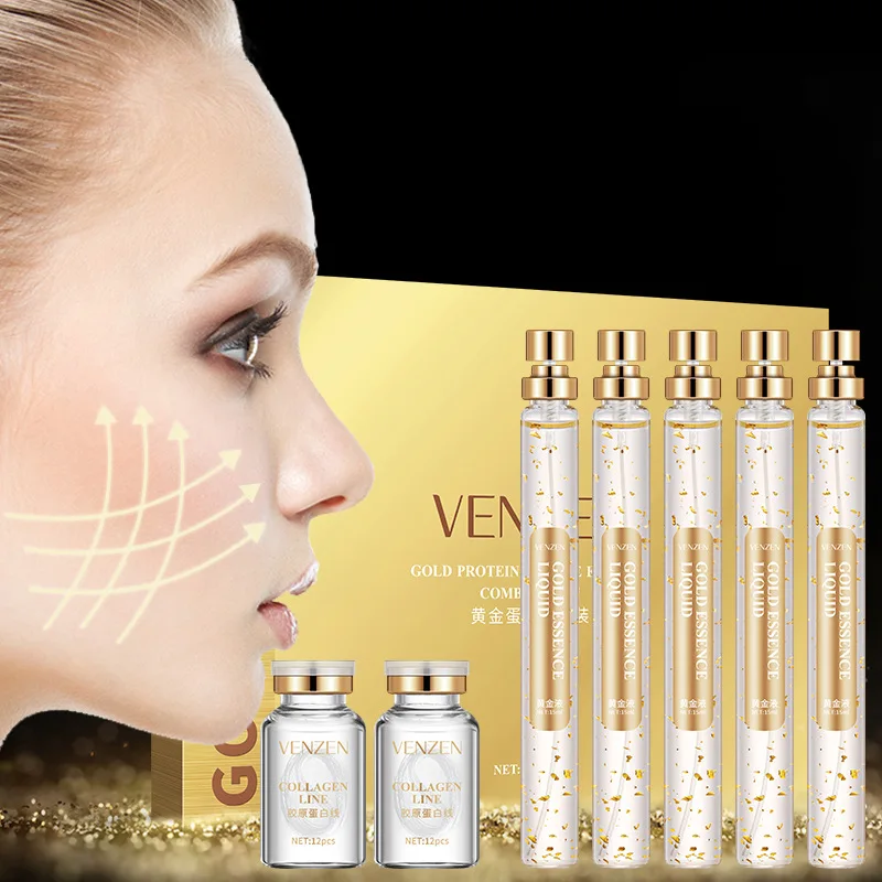 Пептидная эссенция VENZEN Protein укрепляющая кожу против морщин уход за кожей золотые