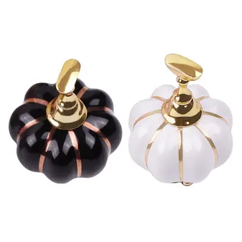 

1pc Ceramic Pumpkin Base and 6 Magnetic Nail Holder Practice Training Display Stand False Nail Showing Support Bracket Manicure