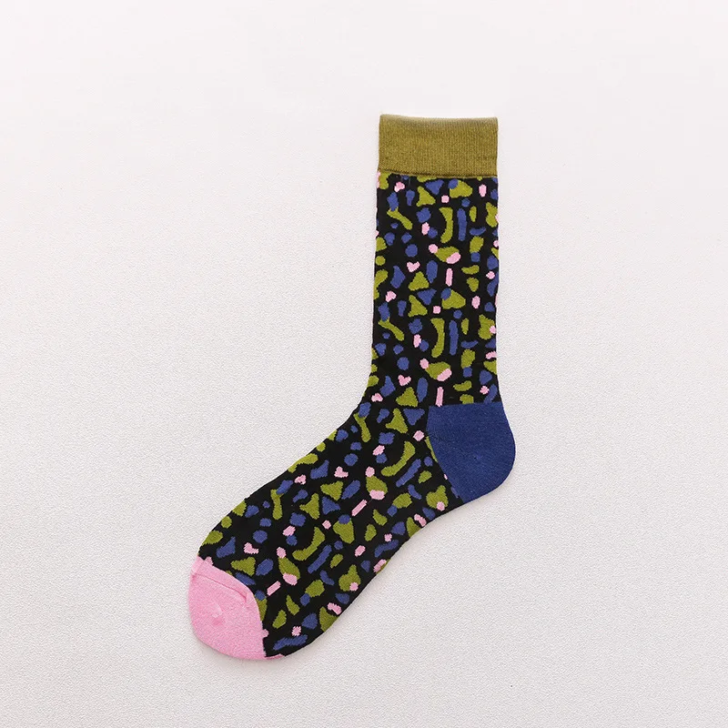 1 пара, новинка, мужские носки из чесаного хлопка Необычные носки в полоску с креативным рисунком забавные мужские носки-лодочки подарок на год, носки для счастливого человека - Цвет: 32