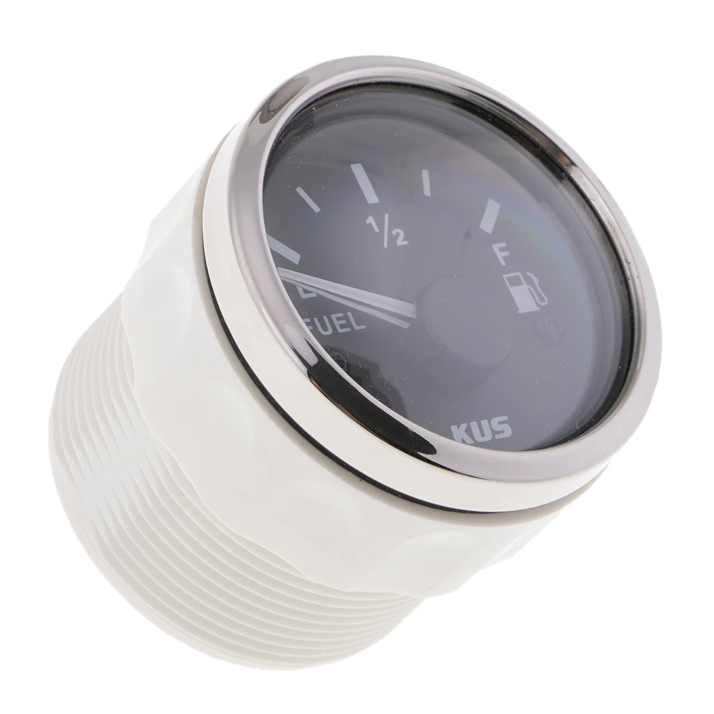 52mm / 2'' Car Boat Fuel Level Gauge Meter E-1/2-F Pointer Display Black