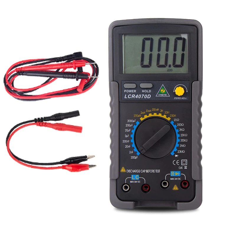 

Professional Digital LCR Meter Inductance 200μH-200H Capacitor Tester 200pF ~ 2000μF Capacitance Meter Transistor Tester CATⅢ