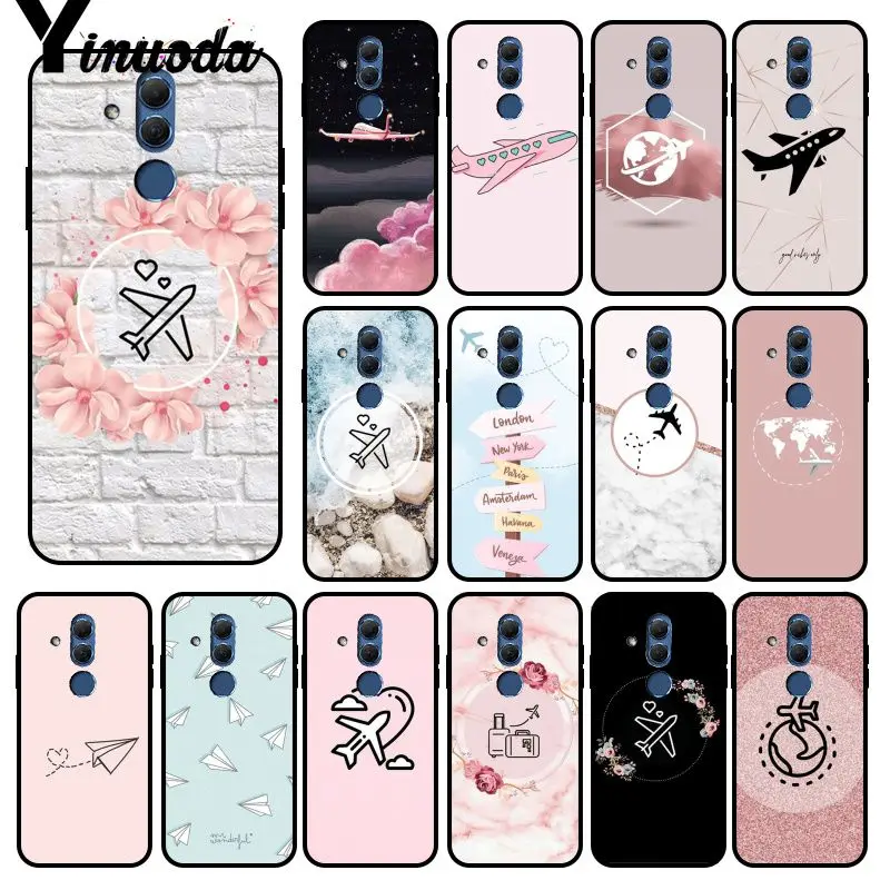 Чехол для телефона Yinuoda Love Travel world с розовым бумажным самолетом Huawei Mate 10 20 Lite 20X Mate20