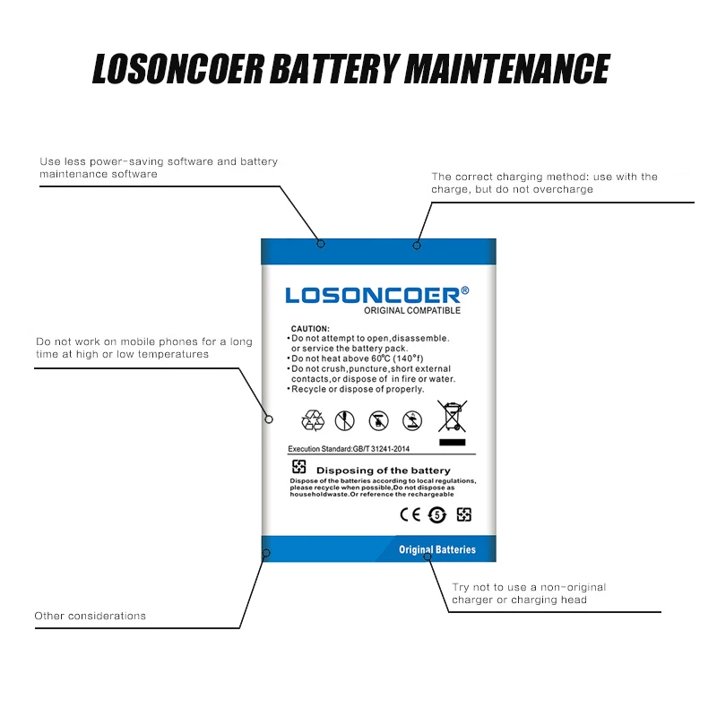 LOSONCOER 4200 мАч HB5P1H Мобильный телефон батареи для Huawei LTE E5776s E589 R210 маршрутизатор