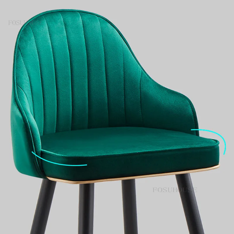 Nordic Creative Bar Chairs Kitchen Furniture Backrest High Bar Stools Minimalist Modern Armchair Hotel Front Desk Chair